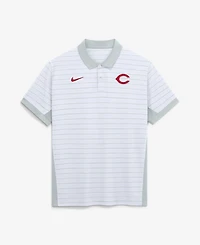 Men's Nike White Cincinnati Reds Authentic Collection Striped Victory Dri-fit Polo