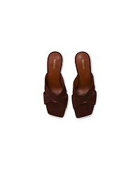 Reiss Women's Suede Cross Strap Block Heel Mules