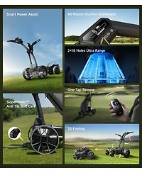 Navee Birdie 3 Electric Golf Push Cart, 36 Hole Max Range, Dual Motor Assist, 9 Speeds, Remote Control, Foldable