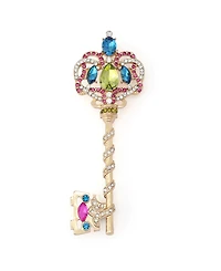 Betsey Johnson Faux-Stone Queen Key Brooch