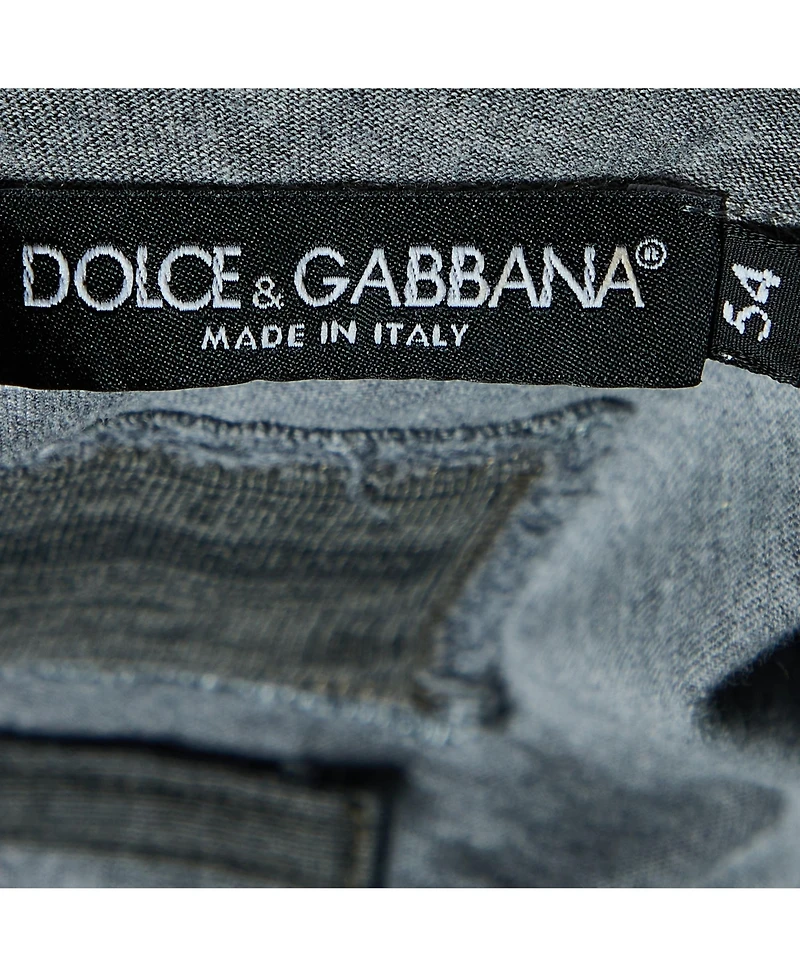 Pre-Owned Dolce & Gabbana Women's Distressed Signal Corps Graphic V-Neck T-Shirt