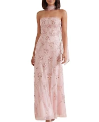 Needle & Thread Women's Lovers Lace Strapless Embellished Evening Gown