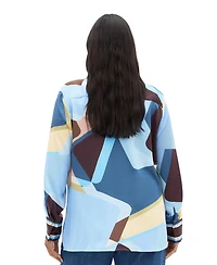 City Chic Plus Amaya Abstract-Print Long-Sleeve Button-Up Shirt