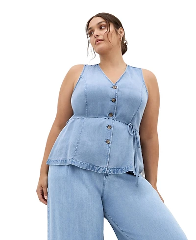 City Chic Women's Plus Evani Soft Denim Vest