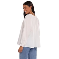 Petal and Pup Women's Irisa Front Button-Down Long Sleeve Cotton Shirt