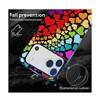 Lisen Rainbow Heart Flow Dual-Layer Phone Case Compatible with Apple iPhone 17 Pro