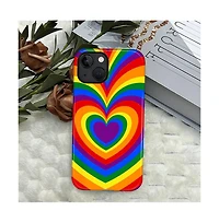 Lisen Phone Case Compatible with Apple iPhone, 2-Layer Durable, Rainbow Love Heart