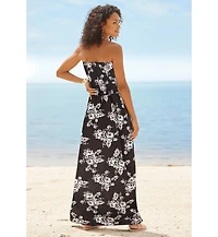 Lascana Women's Strapless Ruched Maxi Dress