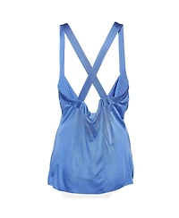 Pre-Owned Versace Women's Versace Crystal Greca Embellished Jersey Tank Top