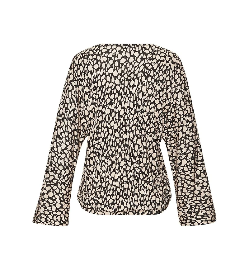 Lascana Women's V-Neck Long-Sleeve Printed Blouse