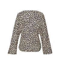 Lascana Women's V-Neck Long-Sleeve Printed Blouse