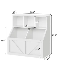 2 Set of Kids Bookshelf and Toy Storage Organizer, Nursery and Playroom, Children s Bookcase with Cabinet, Versatile for Home, School and Daycare Use