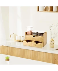 Danrong Countertop Desk Organizer With Drawers Sturdy Storage For Home Office