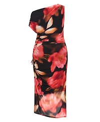 City Chic Women's Vivid Mesh Print Maxi Dress