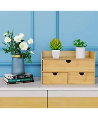 Danrong Desktop Storage Organizer Open Top Trays Fully Assembled Multi Use Organization