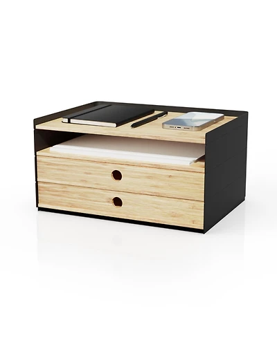 Danrong Wood Desktop Organizer With Stackable Expandable Storage For Office Home