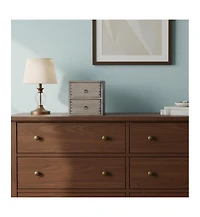 Danrong Wooden 2 Tier Desktop Storage Organizer for Office Makeup Dressing Table