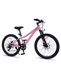 ECHTPeak 24 Inch 6-Speed Mountain Bike for Kids Boys and Girls