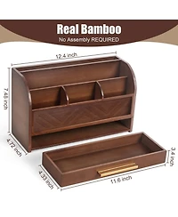 Danrong Desk Organizer With Drawer Pen Holder Mail Sorter For Home Office School