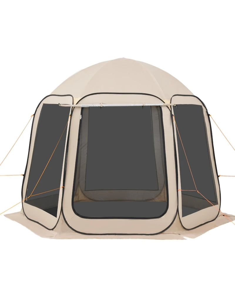 ECHTPeak Screen House Tent, 4-8 Person Pop Up Screen Tent with Extended Awning, Portable Screened in Canopy with Carry Bag