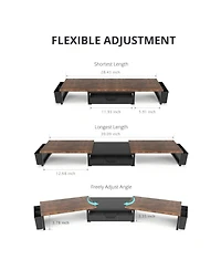 Danrong Dual Monitor Stand Riser With Drawer Pen Holders Desk Organizer