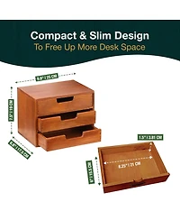 Danrong Stackable 3 Drawer Modern Wood Desktop Storage Organizer