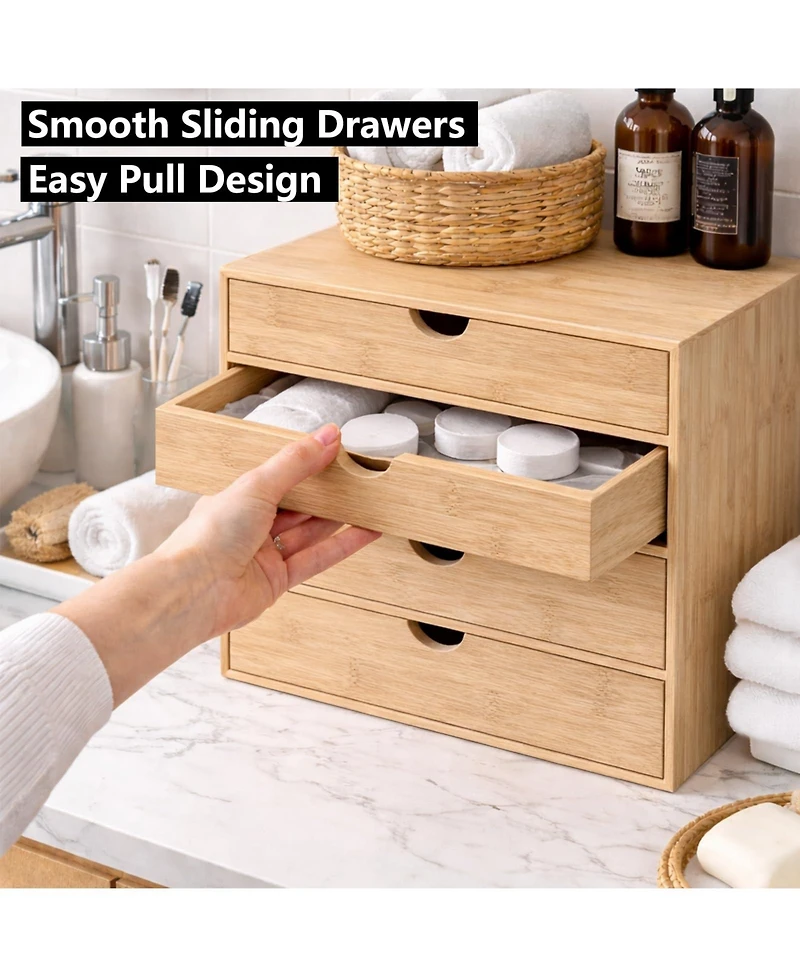 Danrong Wooden Desk Organizer With Drawers Fully Assembled For Office Home Storage