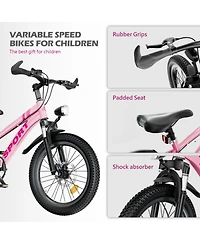 ECHTPeak 24 Inch 7-Speed Gears Dual Disc Brakes Mountain Bike, Ages 7-12