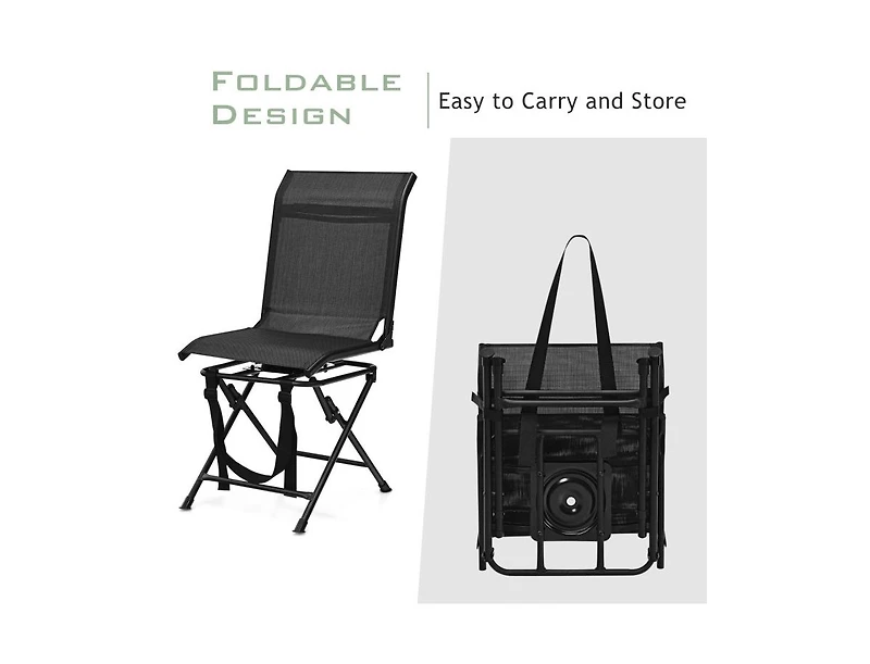 Boyel Living All weather Outdoor Foldable 360 Degree Swivel Chair with Iron Frame