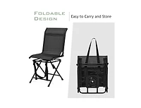 Boyel Living All weather Outdoor Foldable 360 Degree Swivel Chair with Iron Frame