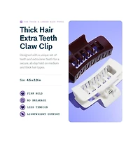 Gimme Beauty Thick Hair Extra Teeth Claw Clips Double Layer Non-Slip Claws for Long and Curly Hair 2 Pack