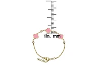 Lily Nily Girls Enamel Clovers and Cubic Zirconia Bezel Station Chain Link Bracelet in 14K