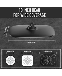 Cyqbd 10" Rain Shower Head With Handheld 5 Spray Modes Dual Heads