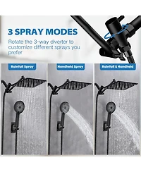 Cyqbd 12" Shower Head Rain Handheld Spray Adjustable Arm Hose