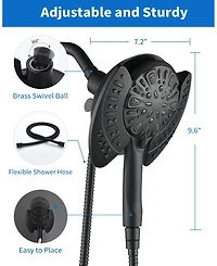 Cyqbd 2.5 Gpm Shower Head Handheld Rain 2-in-1 Hose Trim