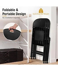 Sugift Set of 6 Foldable Plastic Chairs with Ergonomic Backrest