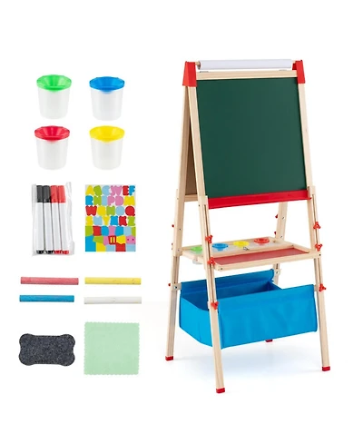 Sugift Kids' Foldable Double-Sided Height-Adjustable Easel