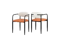 Sugift Modern Dining Chairs Set of 2 with Padded Faux Leather Seat and Curved Back