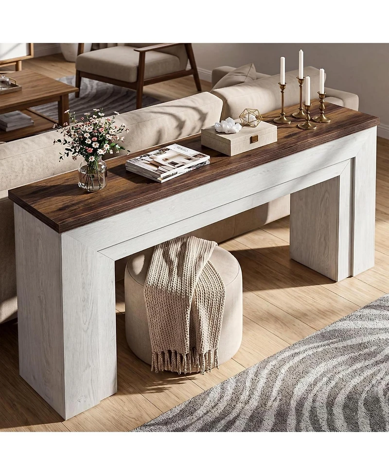 Tribesigns 70.9" Narrow Console Table, Wooden Long Sofa Table
