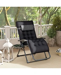 Mountaintop Zero Gravity Recliner Chair with Cup Holder Cushion Foldable Black