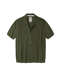 Aubin Men's Manor Textured Button Through Polo