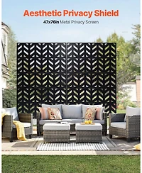 Slickblue 5 Panel Freestanding Privacy Screen for Patio and Outdoor Spaces
