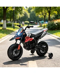 Sevorley 12Volts Kids Electric Ride-On Motorcycle with Training Wheels, Led Lights and Music, Ages 3-8