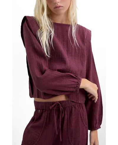 Scalpers Women's Striped Long-Sleeve Blouse