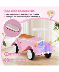 Sevorley Toddler Foot-to-Floor Ride-On Push Car with Horn, Lights and Storage, Ages 19-36 Months