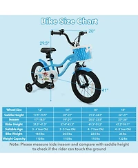 Hongge 14-Inch Kids Bike with Detachable Training Wheels and Dual Brakes, Ages 3-5