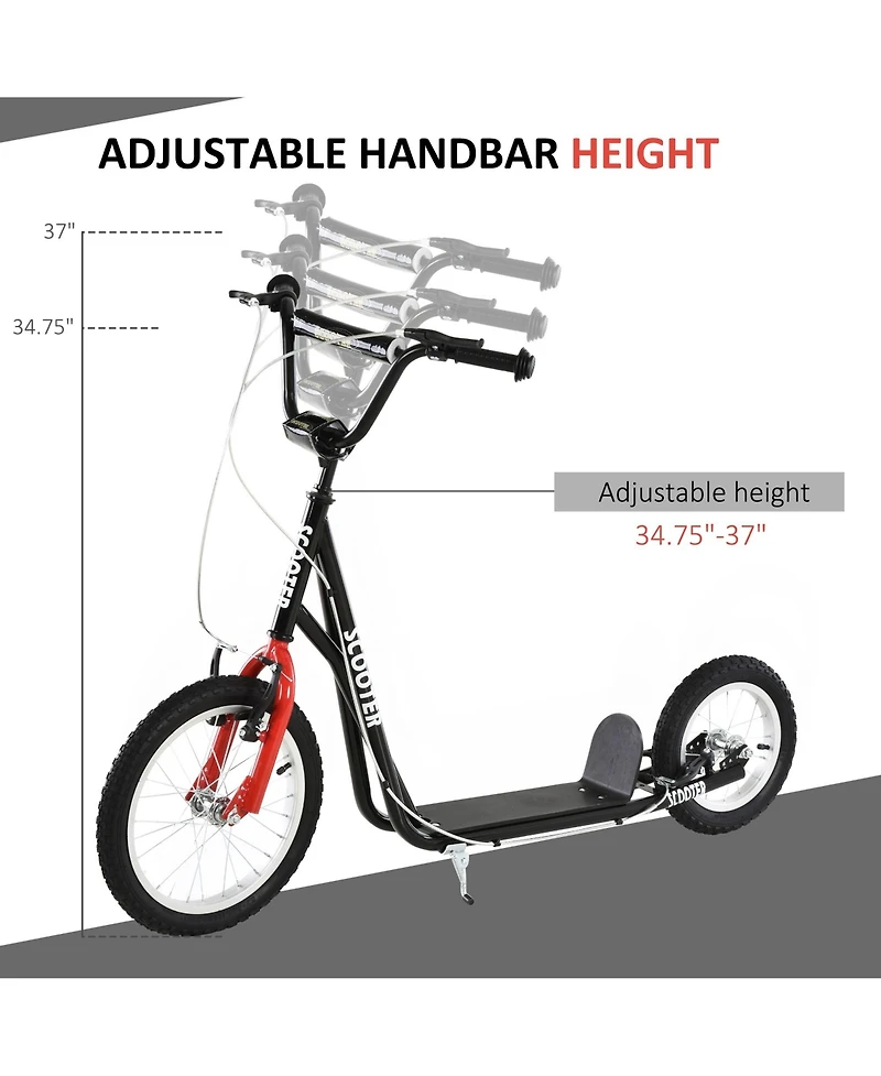 Sevorley Adjustable Handlebar Kick Scooter with All-Terrain Tires and Non-Slip Deck, Ages 3+