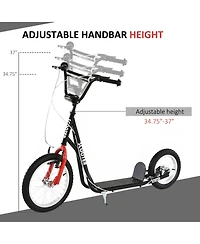 Sevorley Adjustable Handlebar Kick Scooter with All-Terrain Tires and Non-Slip Deck, Ages 3+