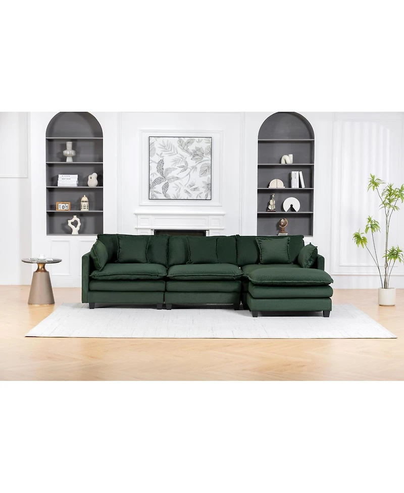 Streamdale Furniture Modern 3-Seat Sectional Sofa with Ottoman and Chaise Lounge
