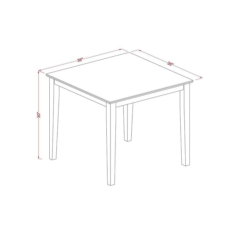 East West Furniture 3 Piece Dinette Set for Small Spaces